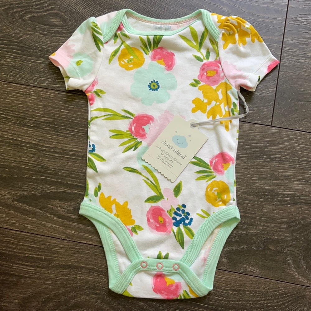 Floral Onesie, NEW WITH TAGS! Cloud Island 3-6 months